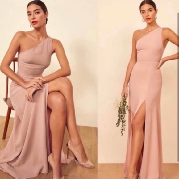 Reformation Dresses & Skirts - REFORMATION Evelyn Wedding Guest Bridesmaid Dress One Shoulder Maxi NWT 2